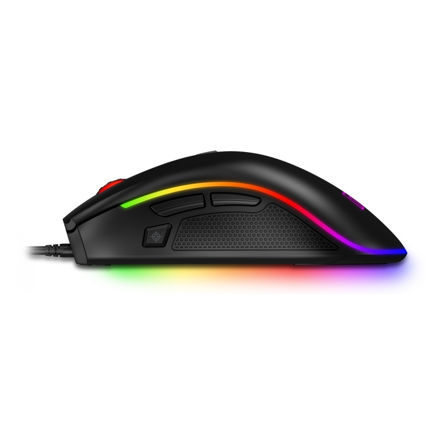 CONNECT IT CMO-3591-BK - LED gamingmus m. ledning og RGB-farver 500-7200 DPI sort
