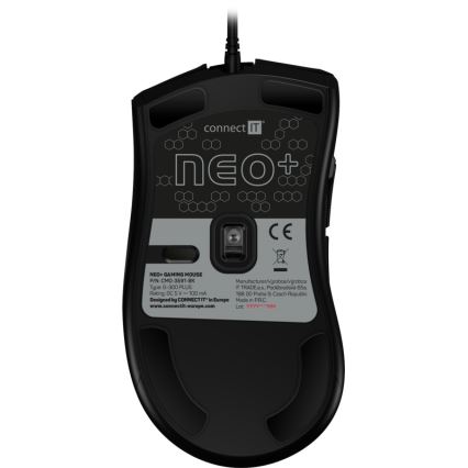CONNECT IT CMO-3591-BK - LED gamingmus m. ledning og RGB-farver 500-7200 DPI sort