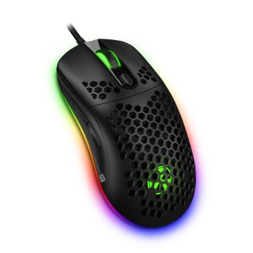 CONNECT IT CMO-5511-BK - LED gamingmus m. ledning og RGB-farver 200-12800 DPI sort