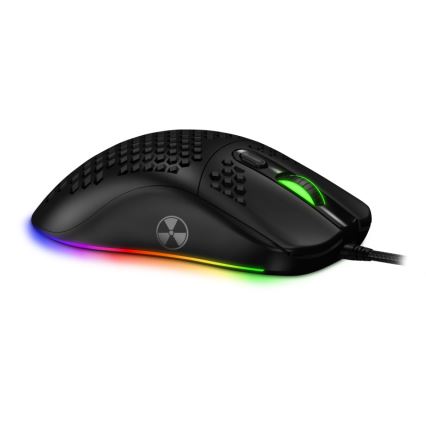CONNECT IT CMO-5511-BK - LED gamingmus m. ledning og RGB-farver 200-12800 DPI sort