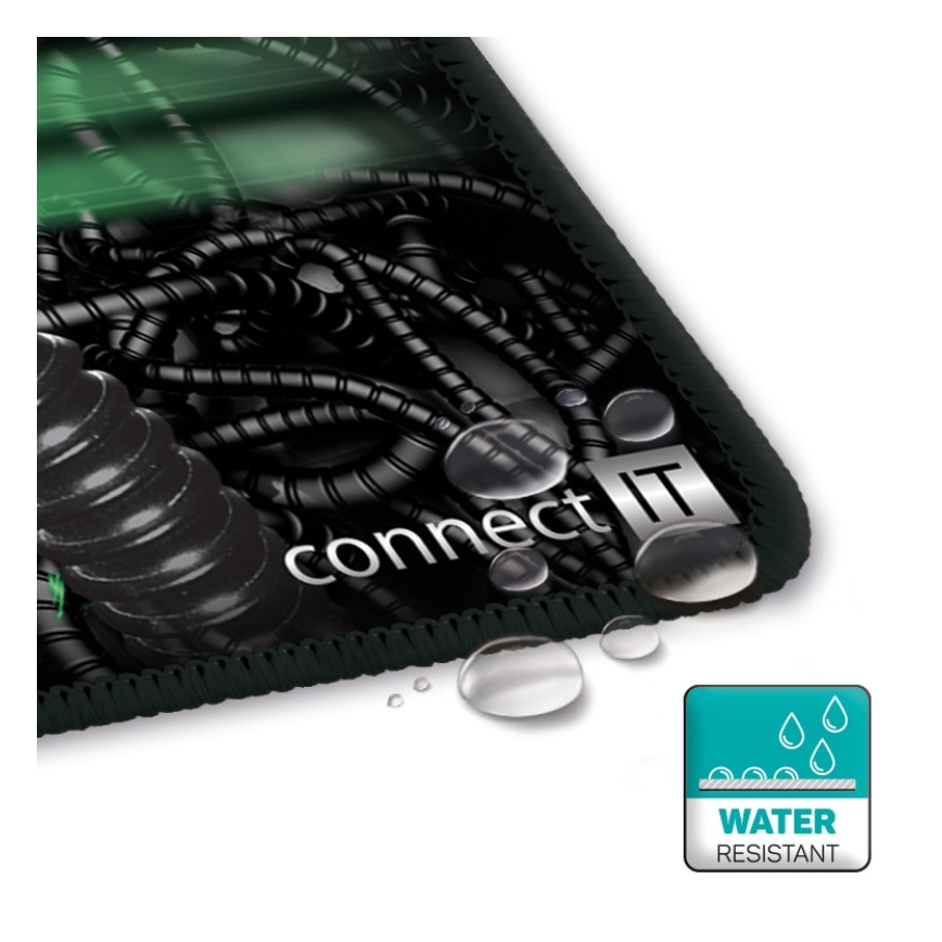 CONNECT IT CMP-1100-SM - Musemåtte 32x24,5 cm sort/grøn