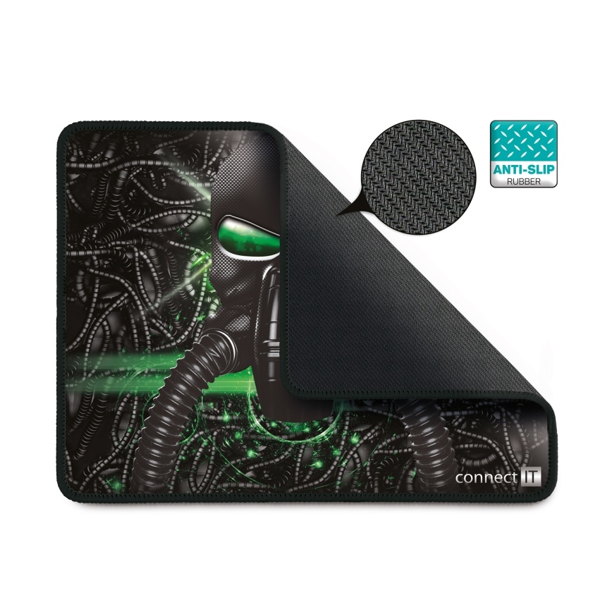 CONNECT IT CMP-1100-SM - Musemåtte 32x24,5 cm sort/grøn