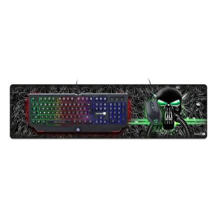 CONNECT IT CMP-1110-LG - Tastaturmåtte og mus 88,6x24,5 cm sort/grøn