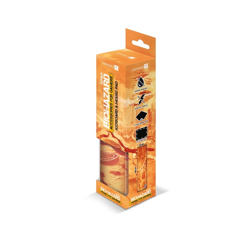 CONNECT IT CMP-1140-LG - Tastaturmåtte og mus 88,6x24,5 cm orange