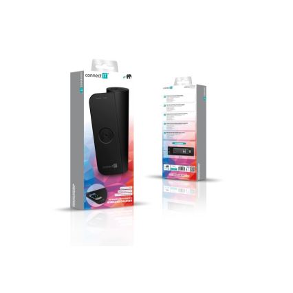 CONNECT IT CMP-2500-LG - Tastaturmåtte og mus med Qi trådløs opladning 80x30 cm sort