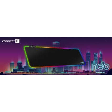 CONNECT IT CMP-3100-LG - LED tastatur og musemåtte til gaming m. RGB-farver 80x30 cm
