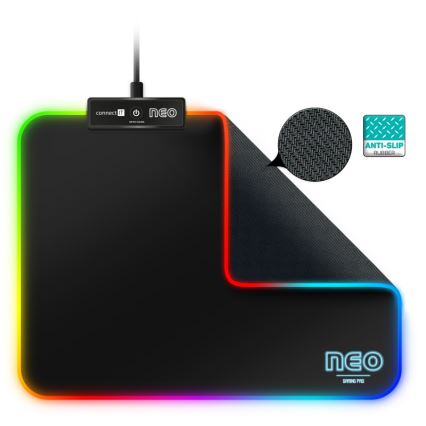 CONNECT IT CMP-3100-SM - LED musemåtte til gaming m. RGB-farver 32x24,5 cm sort