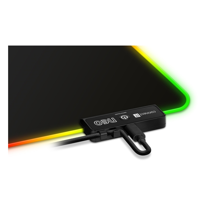 CONNECT IT CMP-3100-SM - LED musemåtte til gaming m. RGB-farver 32x24,5 cm sort