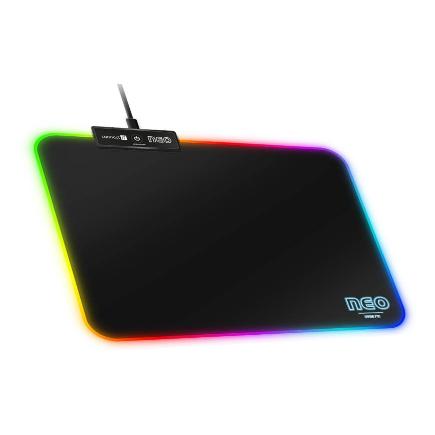 CONNECT IT CMP-3100-SM - LED musemåtte til gaming m. RGB-farver 32x24,5 cm sort