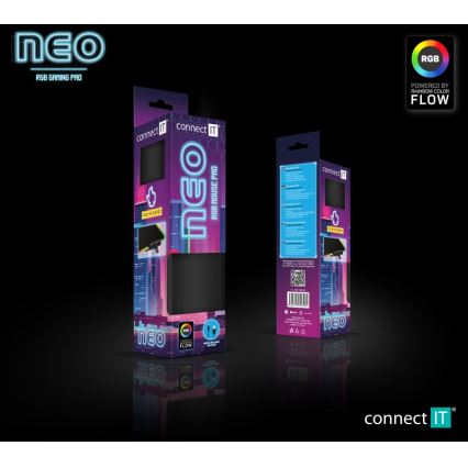 CONNECT IT CMP-3100-SM - LED musemåtte til gaming m. RGB-farver 32x24,5 cm sort