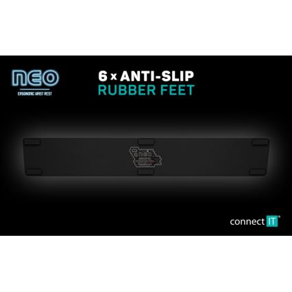 CONNECT IT CMP-3590-LG - Ergonomisk måtte til tastatur sort