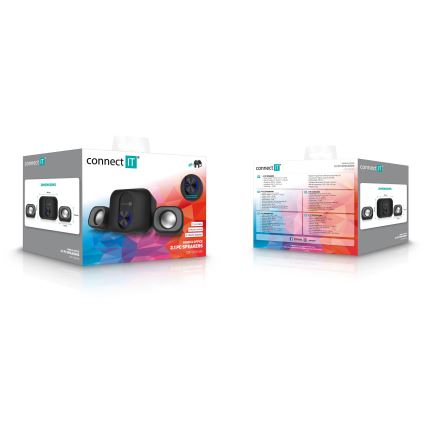 CONNECT IT CSP-2100-BK - LED højtalere m. subwoofer 11W/5V sort