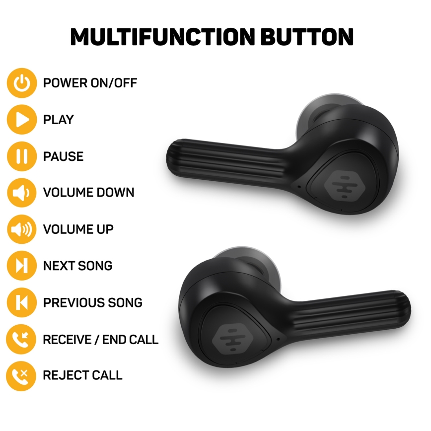 CONNECT IT HEP-5300-BK - Trådløse høretelefoner med mikrofon 300 mAh sort