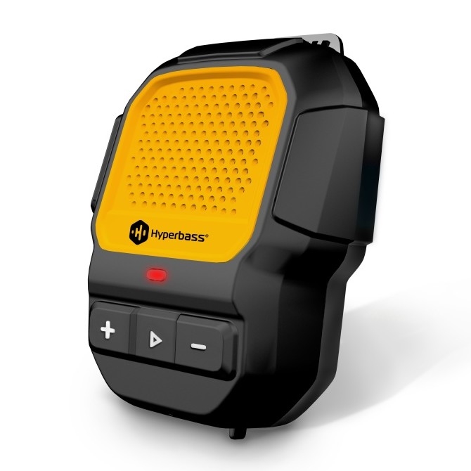 CONNECT IT HSP-1010-BK - ClipBEAT trådløs højttaler med mikrofon, 2W/5V, 560 mAh, IPX7, sort/gul