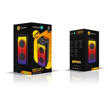 CONNECT IT HSP-3050-BK - Trådløs LED højtaler med mikrofon 60W/5V 4500 mAh sort + fjernbetjening
