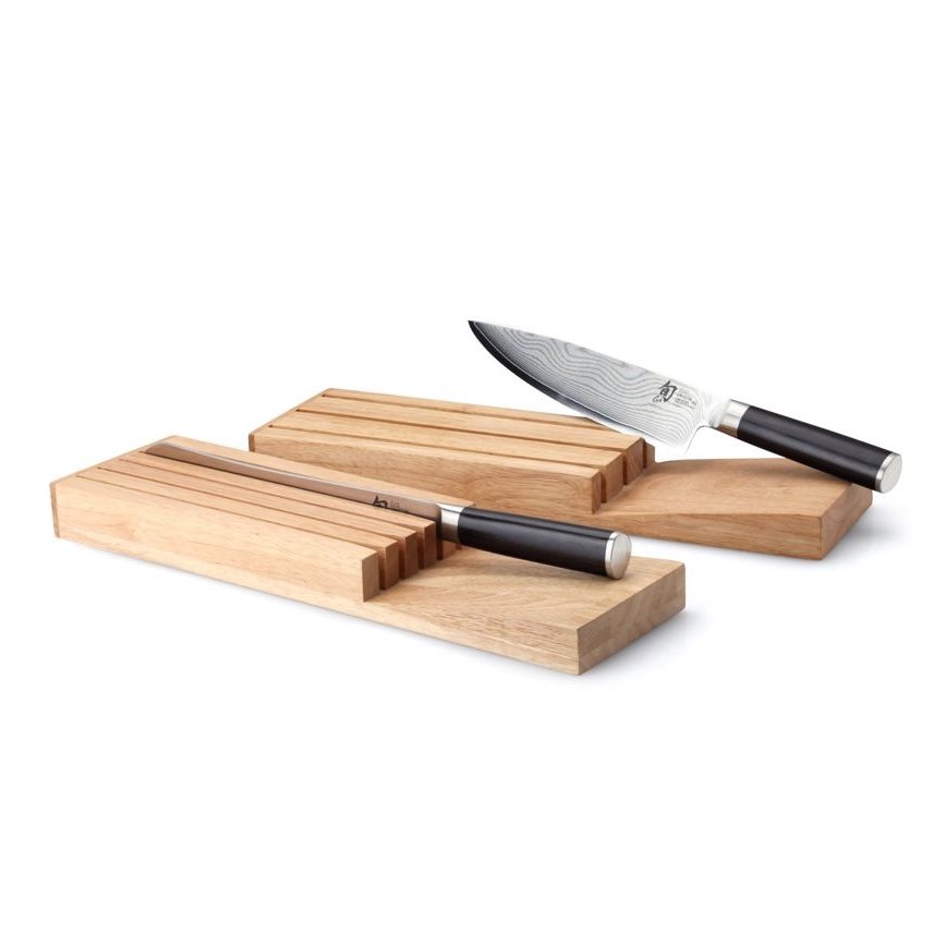 Continenta C30518 - Liggende knivblok 39x11x3,5 cm gummitræ