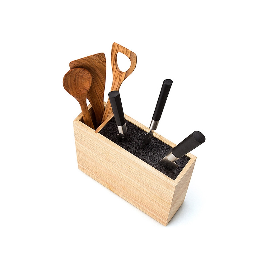 Continenta C3315 - Knivblok med fleksibel indsats og rum 27,5x9x21,5 cm