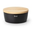 Continenta C3731 - Brødkasse med låg 27x20 cm sort/gummitræ