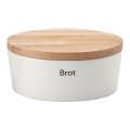 Continenta C3930 - Brødkasse med låg 30x23 cm hvid/gummitræ