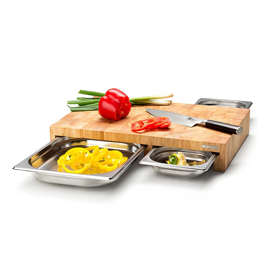 Continenta C4028 - 1x Skærebræt  50x32,5 cm + 3x skål gummifigen