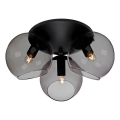 Cottex - Loftlampe CAPELLA 3xE14/40W/230V Ø 37 cm røgfarvet/sort