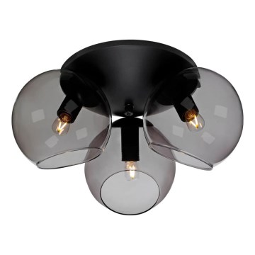 Cottex - Loftlampe CAPELLA 3xE14/40W/230V Ø 37 cm røgfarvet/sort
