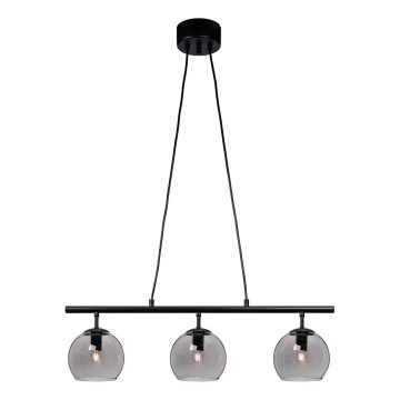 Cottex - Loftlampe med kabel CAPELLA 3xE14/40W/230V røget/sort
