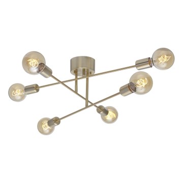 Cottex - Overflademonteret lysekrone BATON 6xE27/60W/230V messing