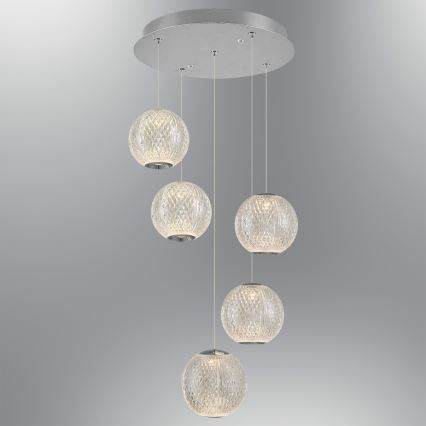 CREMONA LED Pendellampe 5xLED/5W/230V 3000K Matt Chrome