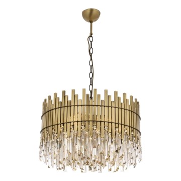 CRYSTALLINE chandelier med kæde 8xE27/40W/230V diameter 60 cm i messing