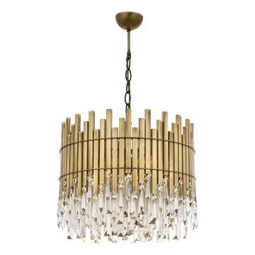 CRYSTALLINE Krom chandelier 6xE27/40W/230V, diameter 40 cm, messing