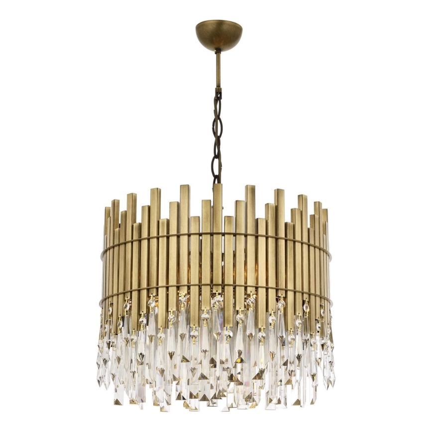CRYSTALLINE Krom chandelier 6xE27/40W/230V, diameter 40 cm, messing