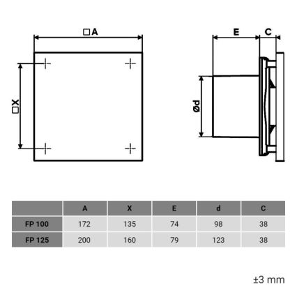 Dalap 1348 - Aksialventilator med timer og fugtføler 100 FPZW 16W/230V