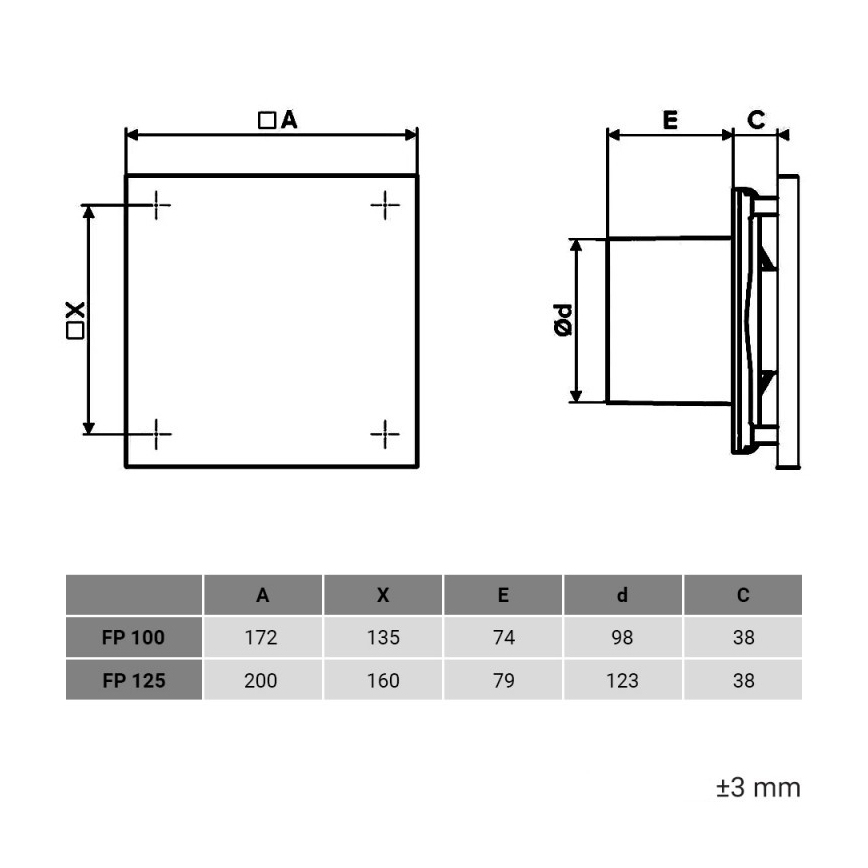 Dalap 1349 - Aksial ventilator med timer og fugtføler 125 FPZW 20W/230V
