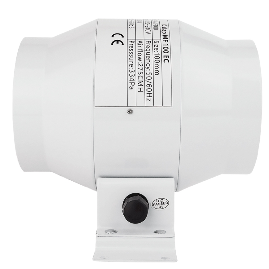 Dalap 24MF100 - Kanalventilator med energieffektiv motor og hastighedsregulator MF 100 EC 18W/230V