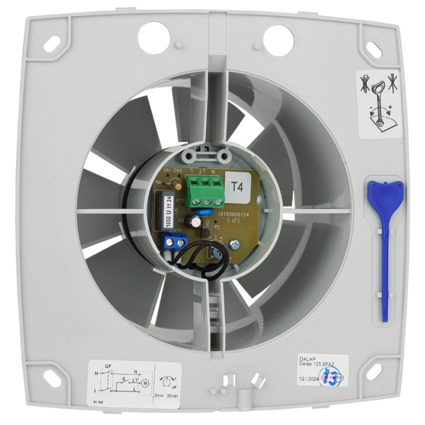 Dalap 41016 - Aksialventilator med timer 100 BFAZ 16W/230V