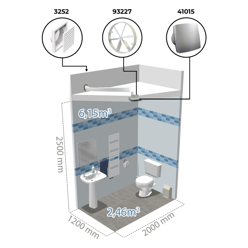 Dalap 41017 - Aksialventilator med indbygget timer og fugtighedsføler 100 BFAZW 16W/230V