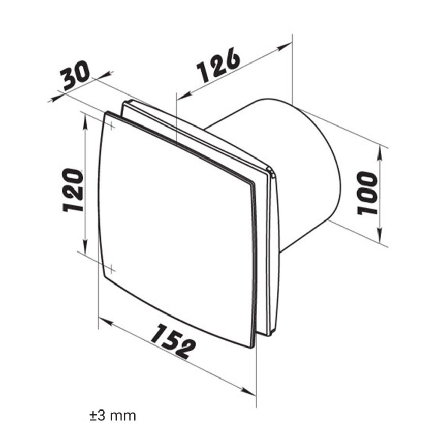 Dalap 41067 - Aksialventilator med timer og fugtighedssensor 100 BFZW 12 14W/12V