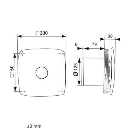 Dalap 41094 - Aksialventilator 125 ONYX 16W/230V