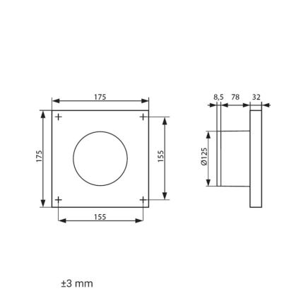 Dalap 41096ZW - Aksialventilator med timer 125 DARK ZW 10W/230V