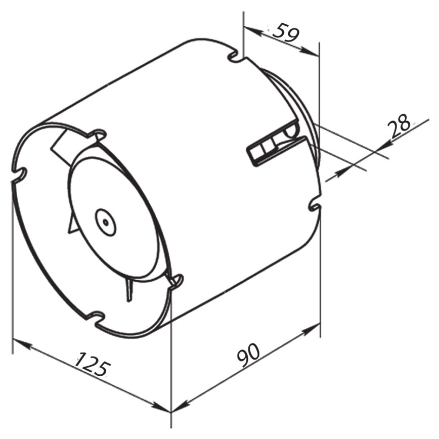 Dalap 41404 - Aksial kanalventilator 125 SD 24W/230V