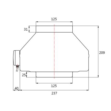Dalap 8129 - Radiær kanalventilator TURBINE M 125 62W/230V
