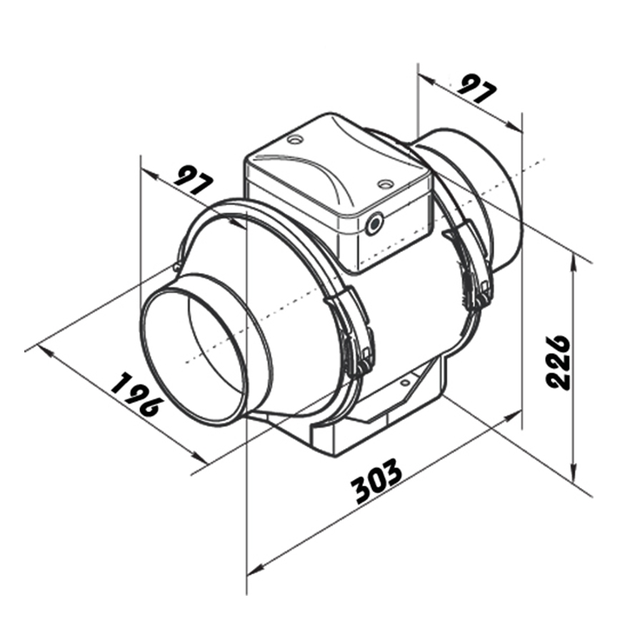 Dalap 8199 - Aksialventilator AP PROFI 100 25W/230V