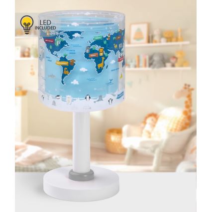 Dalber 40671 - LED børnelampe WORLD 1xG4/4W/230V blå