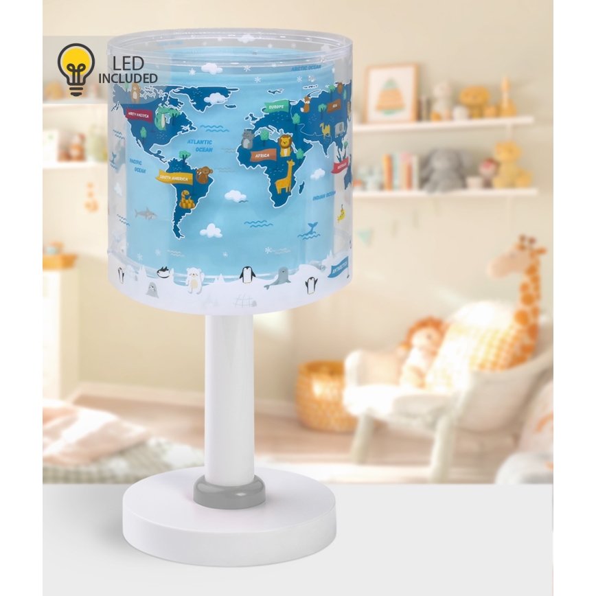 Dalber 40671 - LED børnelampe WORLD 1xG4/4W/230V blå
