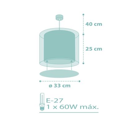 Dalber 41002H - Pendel til børn DOTS 1xE27/60W/230V