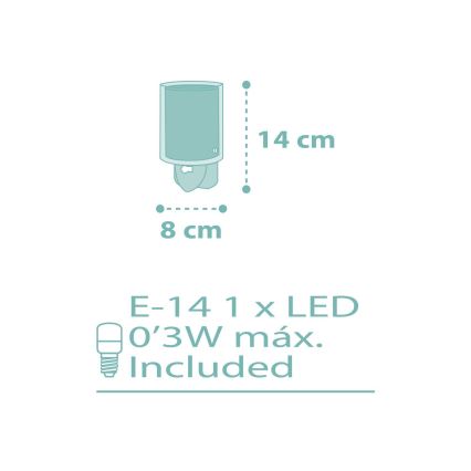 Dalber 41005H - LED vågelampe DOTS 1xE14/0,3W/230V