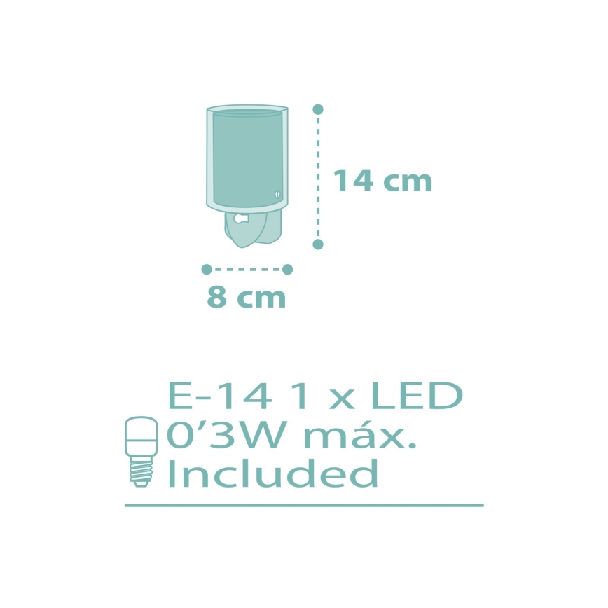 Dalber 41005H - LED vågelampe DOTS 1xE14/0,3W/230V
