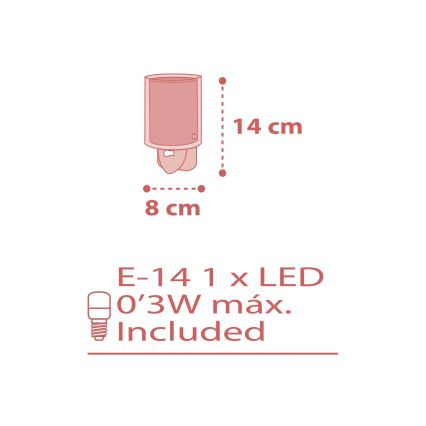 Dalber 41005S - LED vågelampe DOTS 1xE14/0,3W/230V