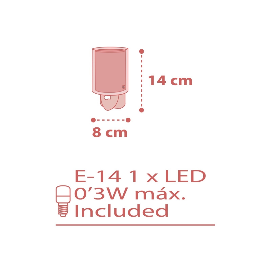 Dalber 41005S - LED vågelampe DOTS 1xE14/0,3W/230V